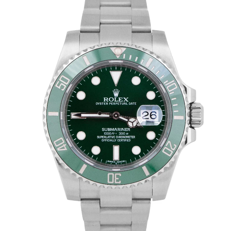 Digital Watches With Health Features-Elegant Diamond Bangles For Wedding Day Jewelry-MINT Rolex Submariner Date Hulk Green Ceramic Stainless Steel Watch 116610 LV