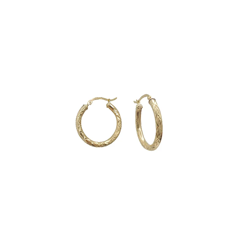 Personalized Gold Wedding Bangles For Bridesmaids-Classic Stud Earrings For Work-Diamond-Cut Hoop Earrings (14K)