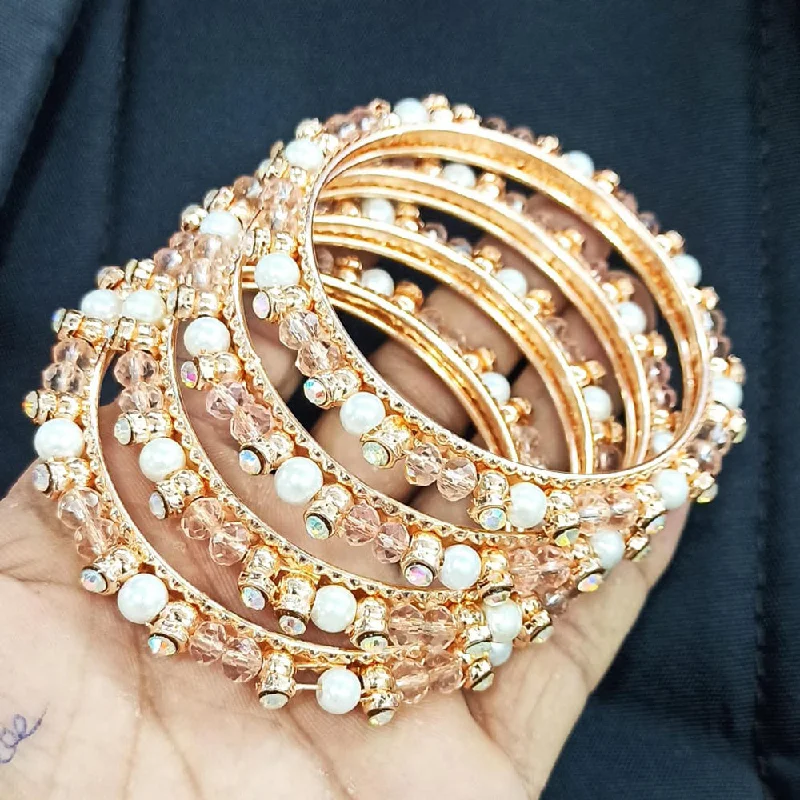 Unique Wedding Bangles With Gemstones For Brides-Pooja Bangles Gold Plated Bangles Set