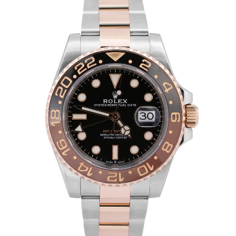 Sports Watches For Outdoor Adventures-Personalized Custom Gold Bangles For Bridesmaids-2022 Rolex GMT-Master II 18K Rose Gold ROOT BEER Brown 126711 CHNR 40mm Watch