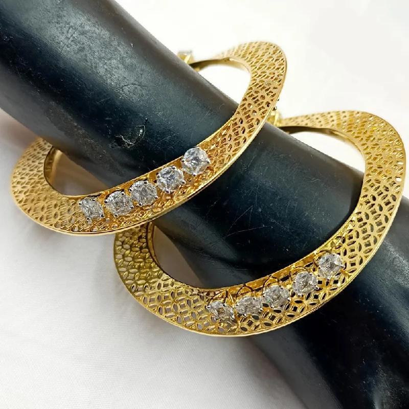 Trendy Wedding Bangles For Special Celebrations-Padmawati Bangles Gold Plated Crystal Bangles Set