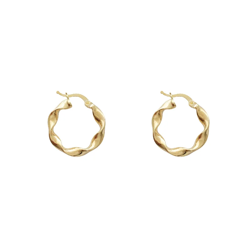 Elegant Gold Wedding Bangles For Special Occasions-Large Drop Earrings With Diamonds-Twist Hoop Earrings (14K)