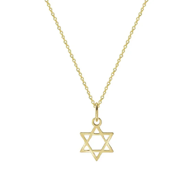 Luxury Gold Bangles For Wedding Day Gifts-Dainty Silver Necklace For Everyday Outfits-THE STAR OF DAVID MEDAL NECKLACE