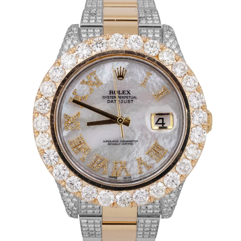 Stylish Watches For Teenagers-Personalized Gemstone Bangles For Engagement Gifts-Rolex DateJust II 2 DIAMOND MOP Two-Tone 18K Yellow Steel Gold 41mm Watch 116333