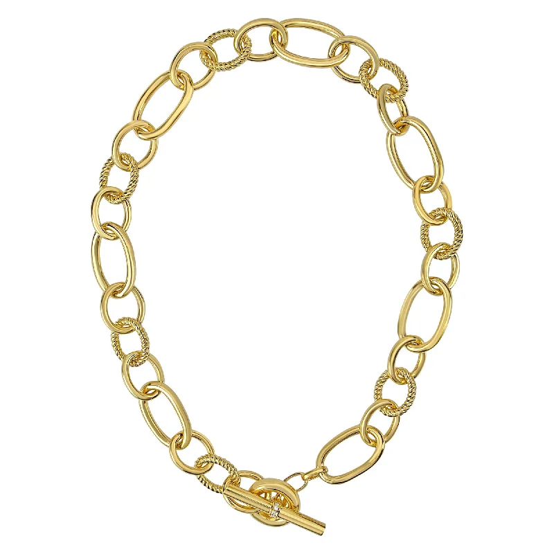 Sparkling Gold Bangles For Anniversary Celebrations-Trendy Layered Silver Necklace For Chic Look-Toggle Necklace - Diamond (2285C)