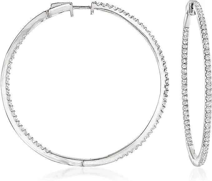 Sparkling Wedding Bangles With Custom Details-Minimalist Earrings For Everyday Look-Diamond  Hoop Earrings (14K)