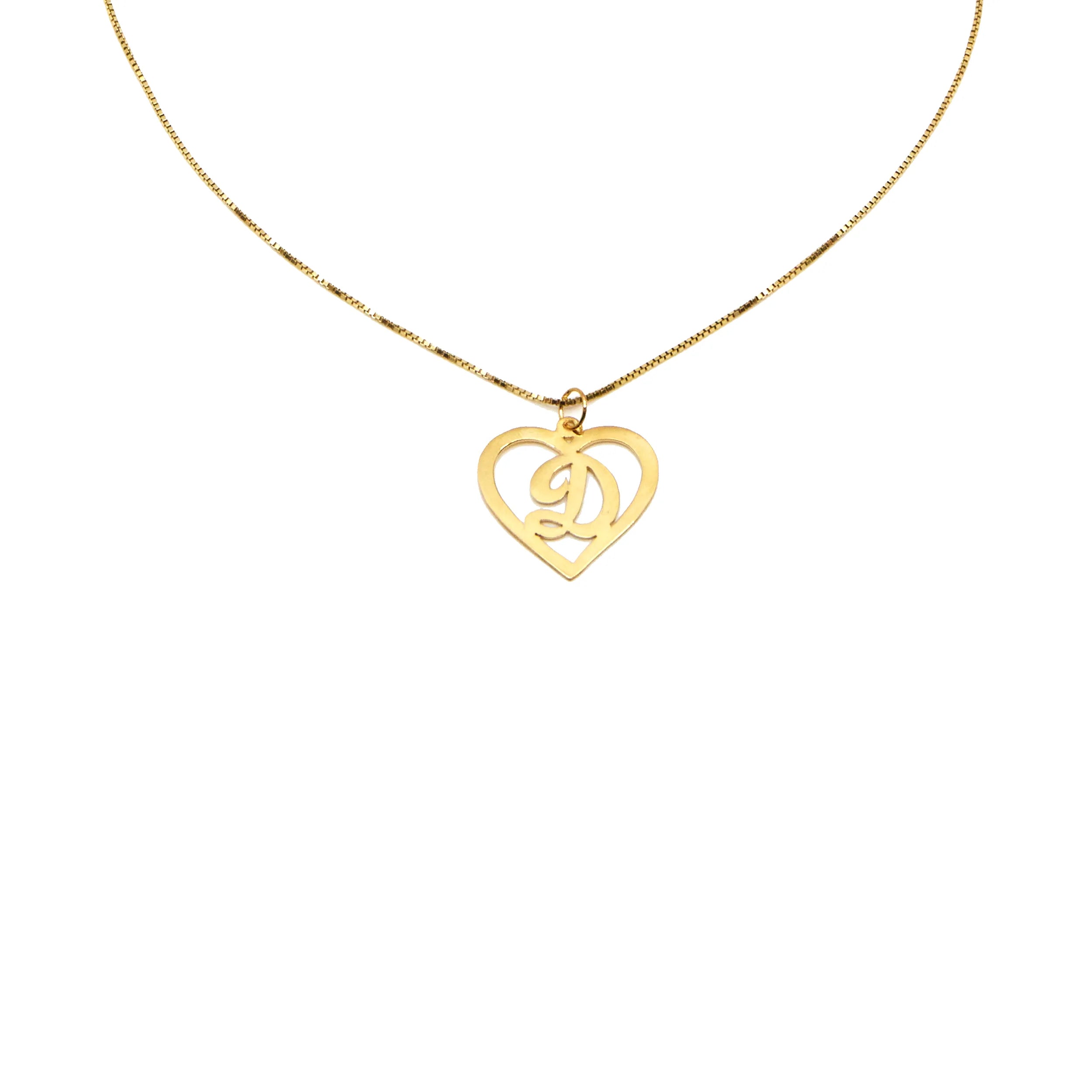 Luxury Gold Bangles For Special Occasions-Bold Chain Necklace For Trendy Look-THE CUTOUT SCRIPT HEART PENDANT NECKLACE