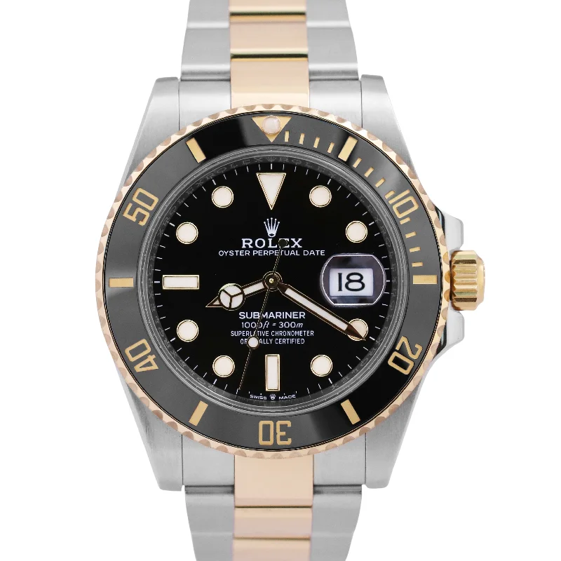 High-Quality Watches For Women-Unique Wedding Bangles For Special Occasions-2022 PAPERS Rolex Submariner Date 41mm Ceramic BLACK Two-Tone 18K 126613 LN BOX