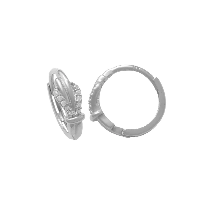 Trendy Stacking Bangles For Modern Brides-Silver Earrings With Natural Stones-Zirconia Shell Huggie Earrings(14K)