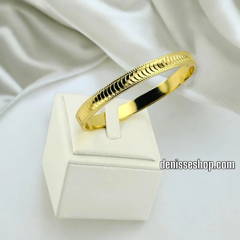 Sparkling Wedding Bangles With Personal Touch-14K FASHION GOLD BANGLE BR485