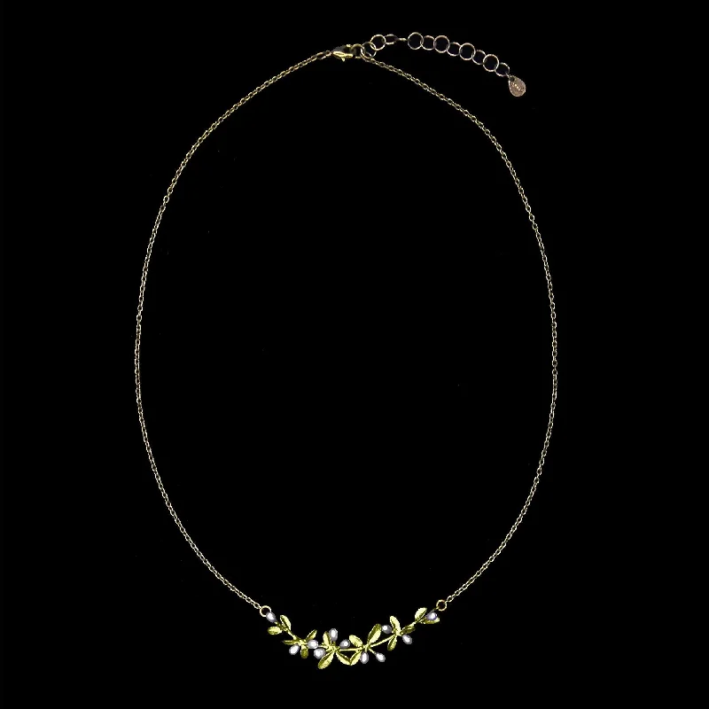 Trendy Custom Gold Bangles For Bridesmaids-Luxury Diamond Necklace For Special Occasions-Flowering Thyme Necklace - Bar