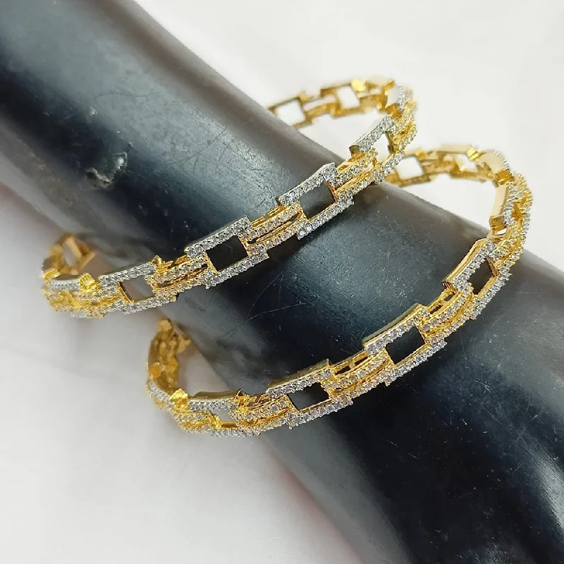 Classic Custom Wedding Bangles For Bridesmaids-Padmawati Bangles Gold Plated T2 Bangles Set