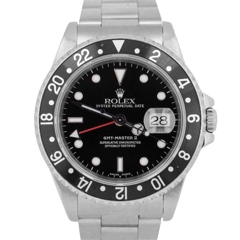 Designer Watches For Men-Classic Custom Bangles For Fashionable Bridesmaids-Rolex GMT-Master II 40mm Black Stainless Steel Date Automatic Oyster Watch 16710