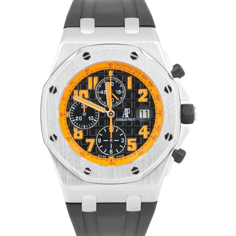 Smart Watches For Men With GPS-Elegant Wedding Bangles For Engagement Day-MINT Audemars Piguet Royal Oak Offshore VOLCANO Orange Rubber Steel 26170ST