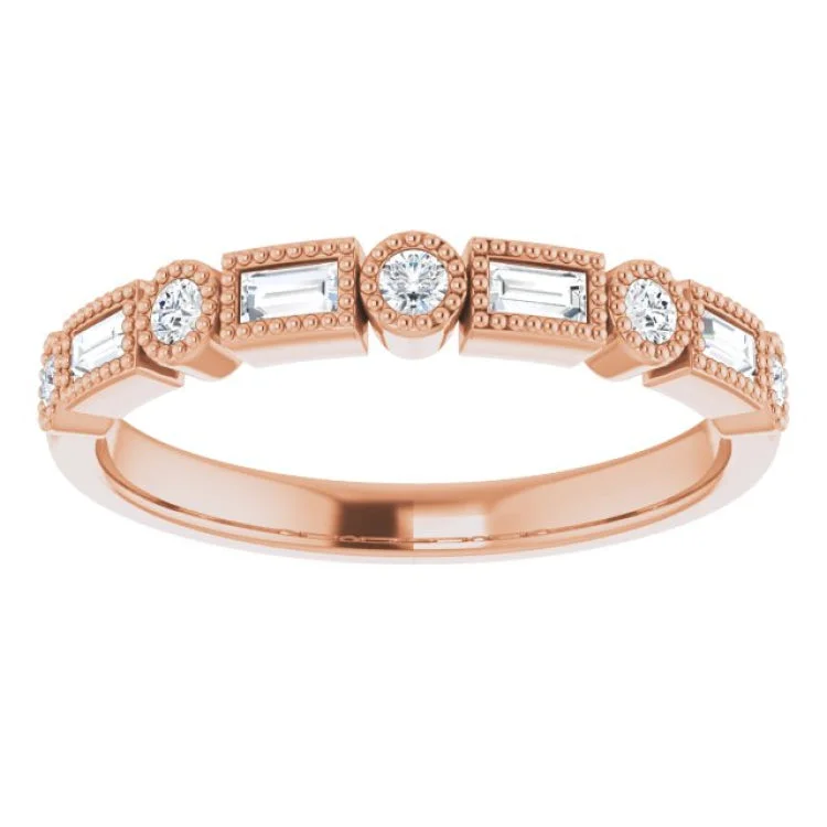 Luxury Rose Gold Bangles For Wedding Gifts-Luxury Diamond Rings For Engagement Day-14K Rose 1/4 CTW Natural Diamond Anniversary Band