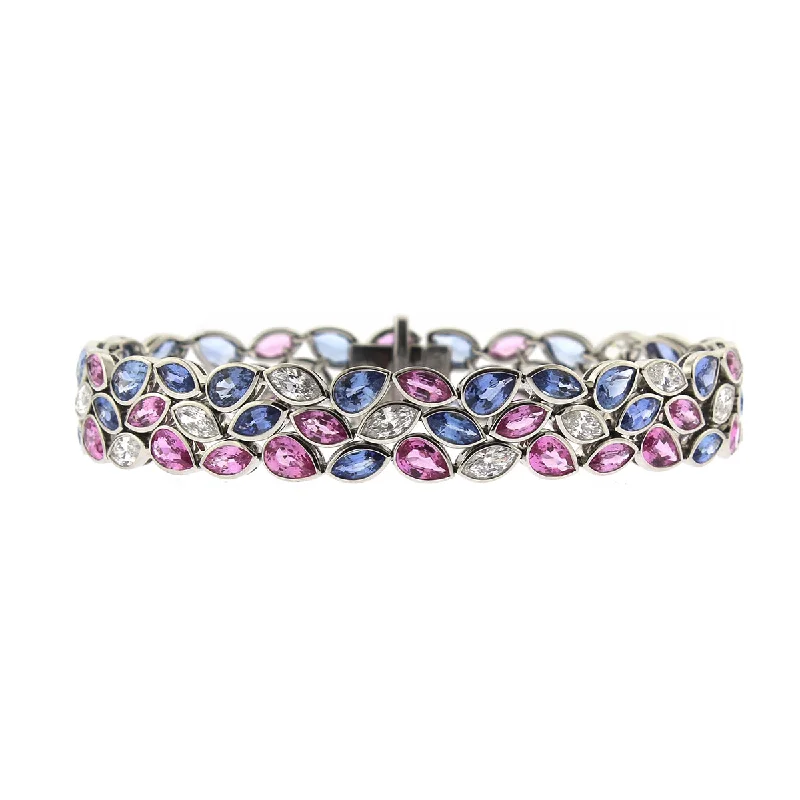 Colored Stone Bracelets-Classic Silver Wedding Bangles For Bridesmaids-De La Vie Bracelet