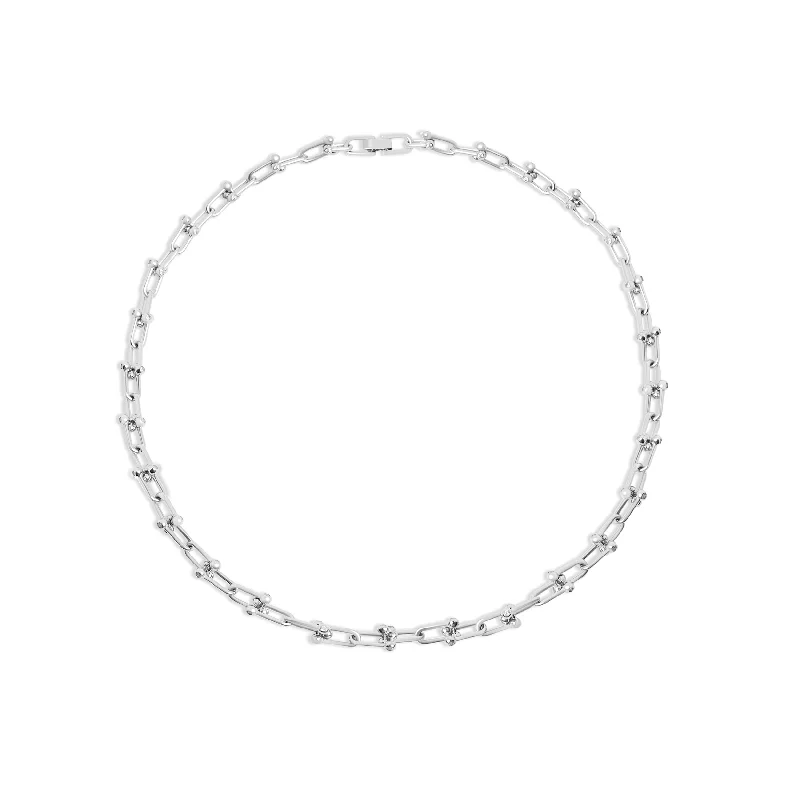 Classic Silver Bangles For Wedding Rings-Simple Gold Necklace For Fashionable Look-THE HOWARD SILVER CHAIN NECKLACE