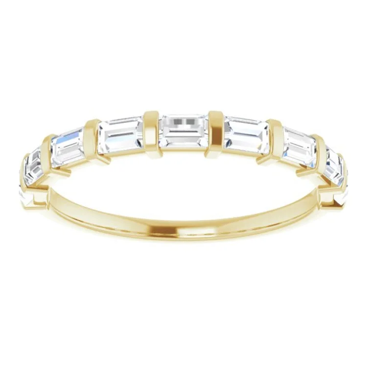 Sparkling Custom Gold Bangles For Bridesmaids Gifts-Trendy Engagement Rings With Colored Gemstones-14K Yellow 5/8 CTW Natural Diamond Anniversary Band